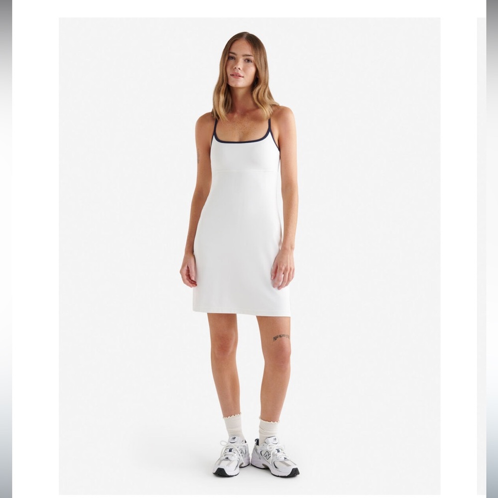 Roots Restore Club Dress White‎ Navy Athletic Tennis Pickleball Mini Dress XS/TP